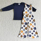 GLP0183 Baby Girl Pumpkin Overall Outfit