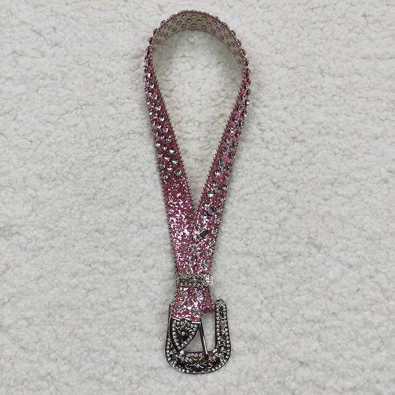 GB0004 Baby Girl Kids Pink Rhinestones Belt