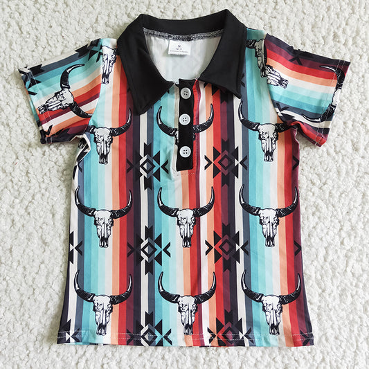 BT0022 Baby Boy Summer Western Bull Shirt