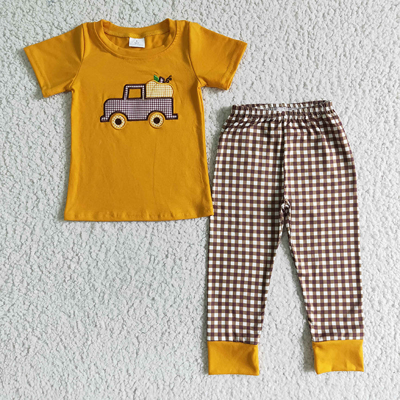 BSPO0007 Baby Boy Pumpkin Pants Pajamas