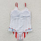 S0091 Baby Girl July 4th One Piece Star Striped Swimsuit