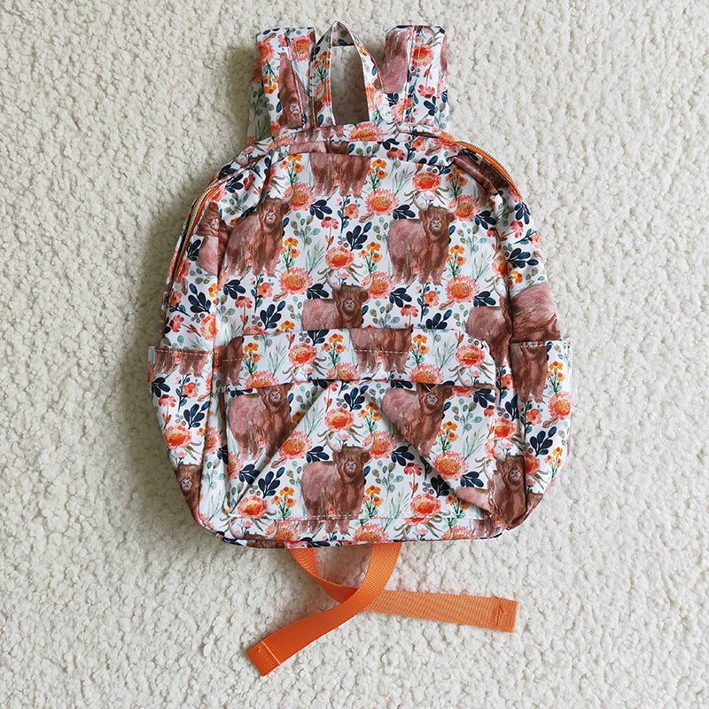 BA0027 Baby Western Cow Flower Backpack