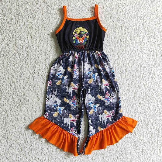 SR0077 Halloween Pumpkin Baby Girl Cartoon Jumpsuit