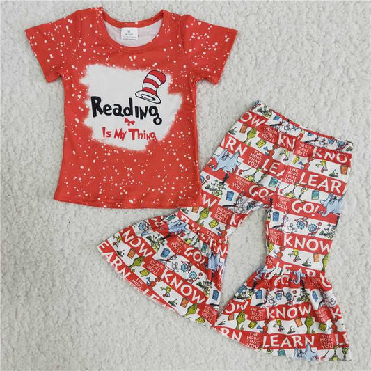 Red Tie Dye Bell Pants Set