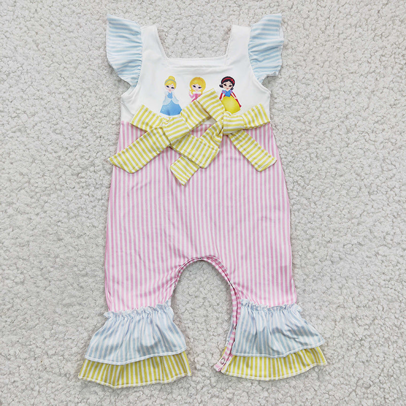 SR0139 Baby Girl Princess Short Sleeves Romper