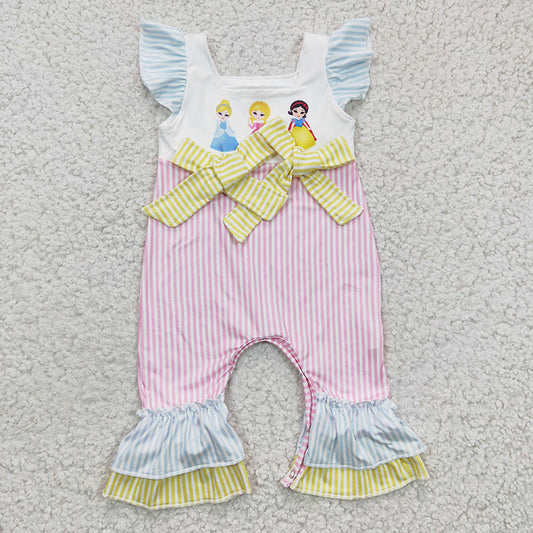 SR0139 Baby Girl Princess Short Sleeves Romper