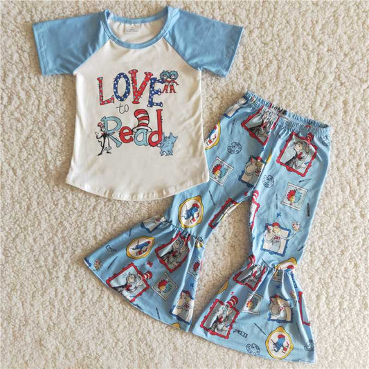 Baby Girl Love Read Bell Outfit