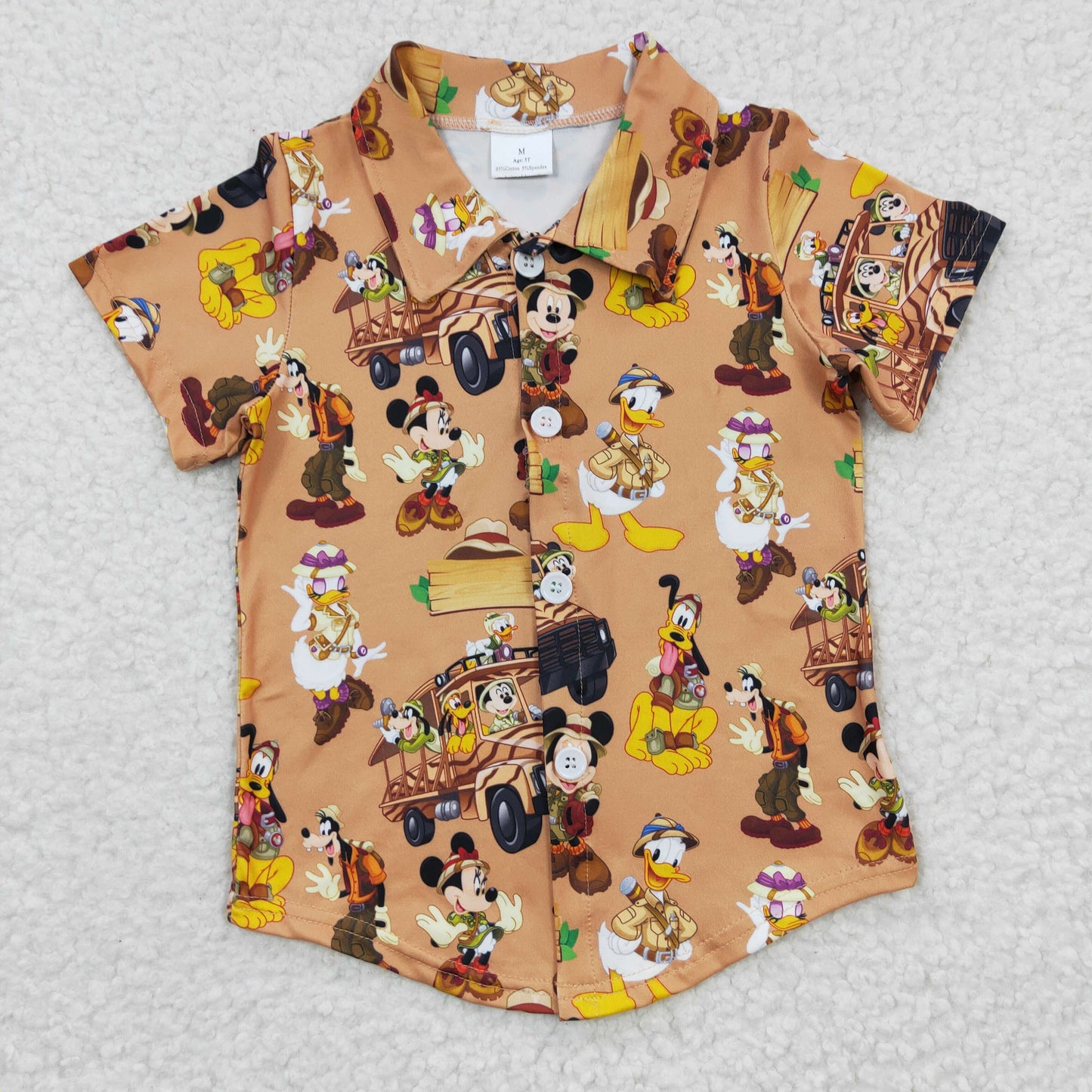 Baby Boy Mouse Short Sleeves Summer Button Up Shirt