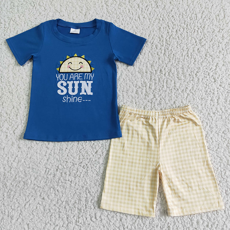 BSSO0057 Baby Boy Embroidery Shorts Outfit