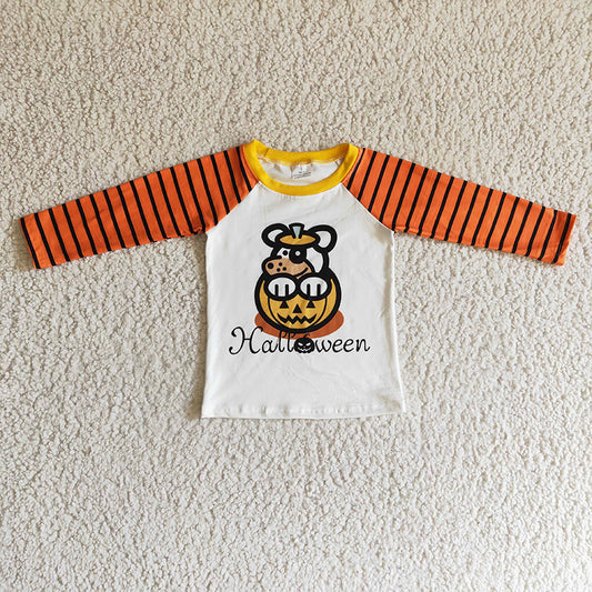BT0054 Baby Boy Halloween Pumpkin Shirt