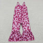 SR0216 Baby Girl Summer Pink Leopard Jumpsuit
