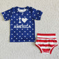 GBO0039 July 4th Baby Girl Bummies Shorts Outfit With Headband