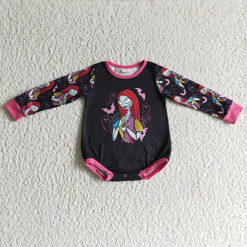LR0151 Baby Girl Halloween Long Sleeve Romper