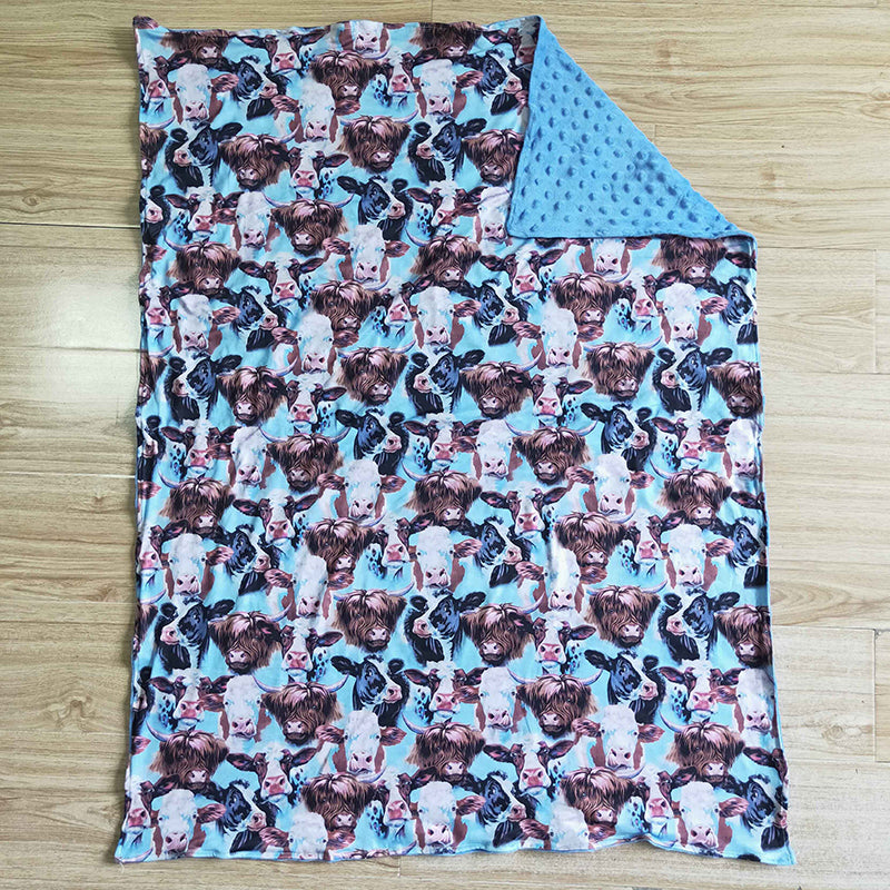 BL0017 Baby Girl Western Cow Blanket