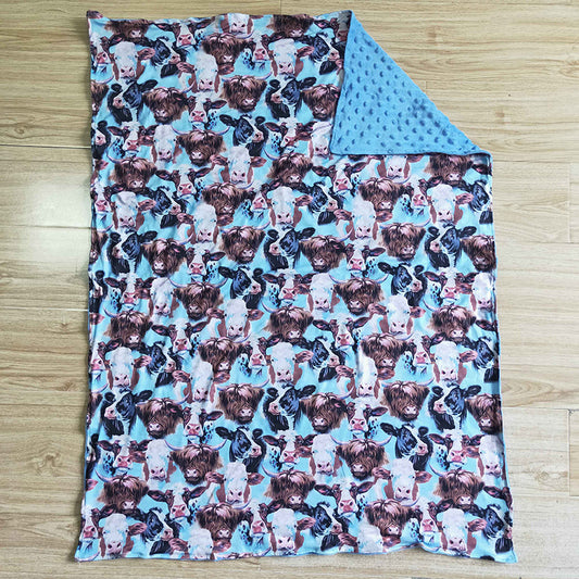 BL0017 Baby Girl Western Cow Blanket
