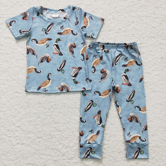 BSPO0042 Baby Boy Short Sleeves Duck Pajamas Outfit