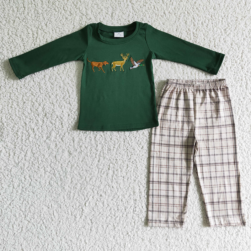 BLP0064 Baby Boy Embroidery Christmas Pajamas