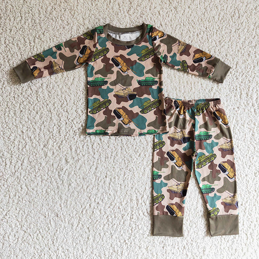 BLP0124 Baby Boy Tank Camo Pajamas Outfit