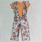 GSPO0096 Baby Girl Western Cow Overalls Pants Outfit
