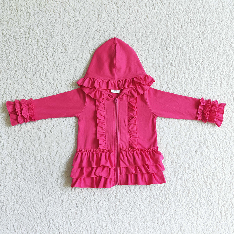 GT0020 Baby Girl Rose Red Hoodie Cotton Coat