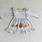 GLD0056 Baby Girl turkey Pumpkin Fall Twirl Dress