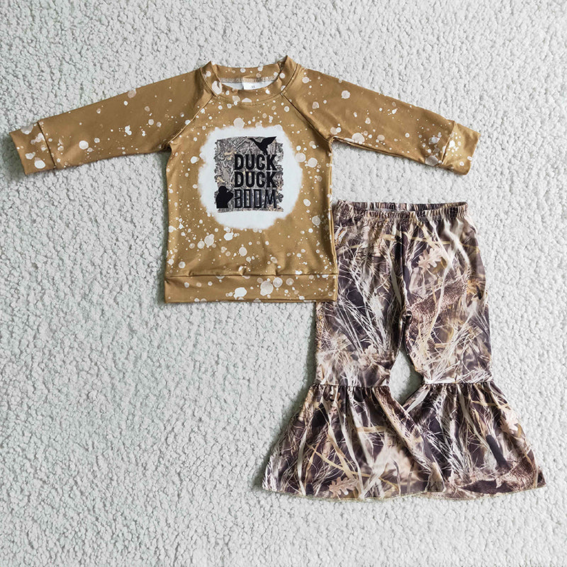 GLP0341 Baby Girl Kids Duck Camo Bell Pants Outfit