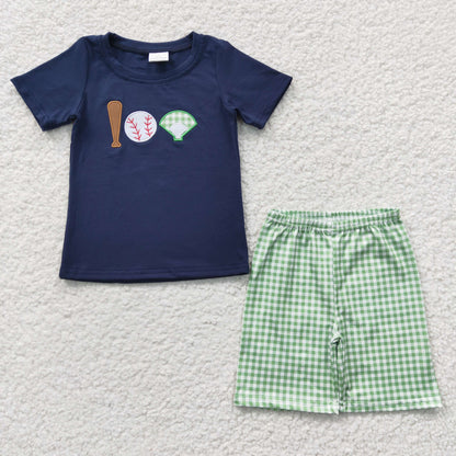 BSSO0194 Baby Baby Boy Baseball Shirt Shorts Summer Outfit