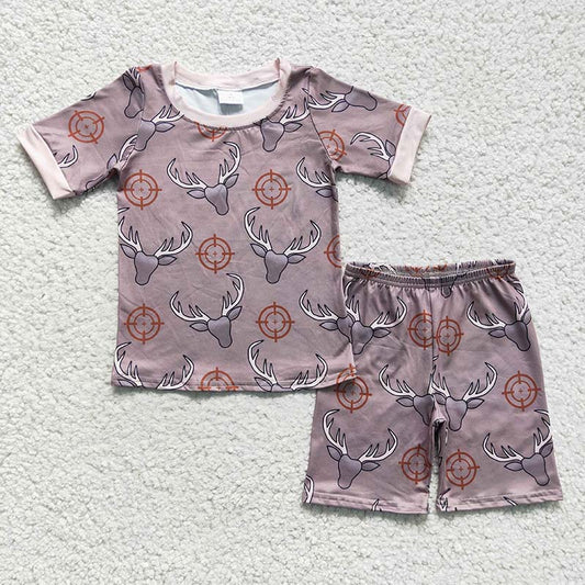 BSSO0099 Baby Boy Deer Summer Pajamas Shorts Outfit