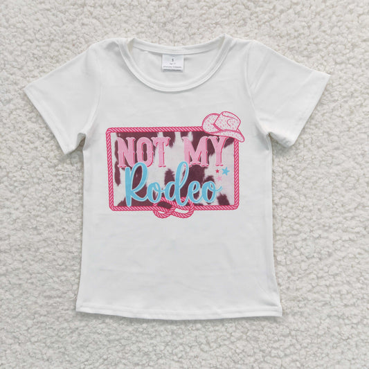 GT0139 Baby Kids Western Hat Summer Short Sleeves Not My Rodeo Top Shirt