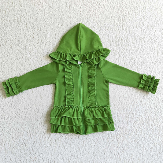 GT0017 Baby Girl Rose Green Hoodie Cotton Coat