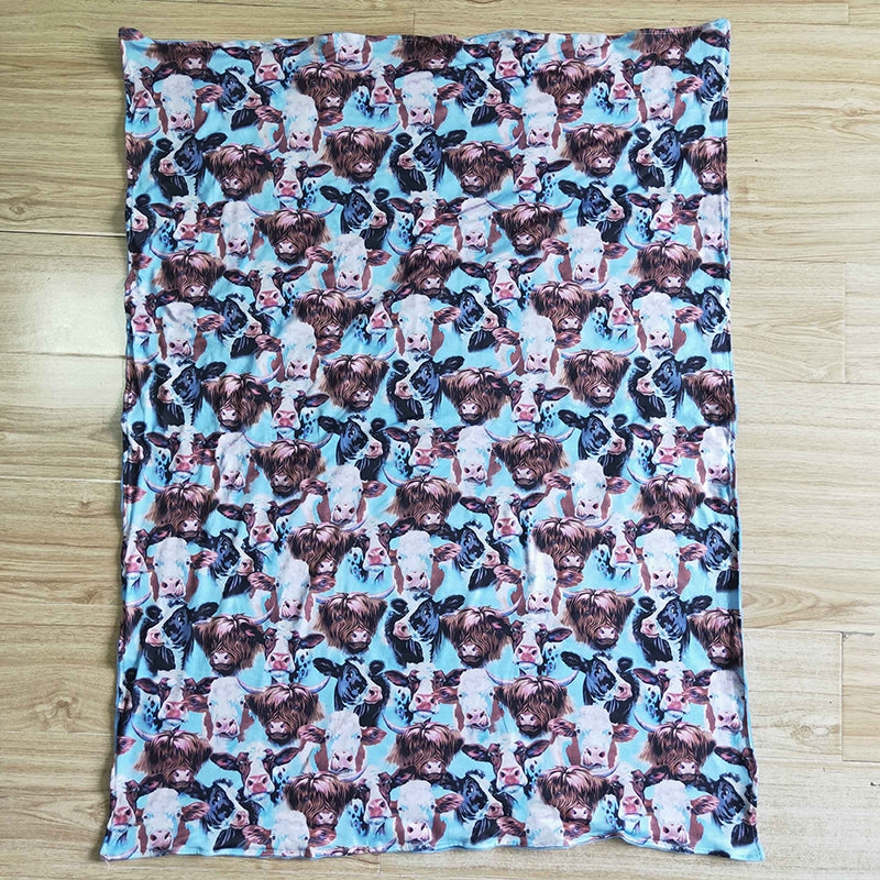 BL0017 Baby Girl Western Cow Blanket