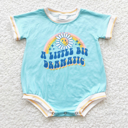 SR0339 Baby Kids Sunflower Rainbow Summer Short Sleeves Romper