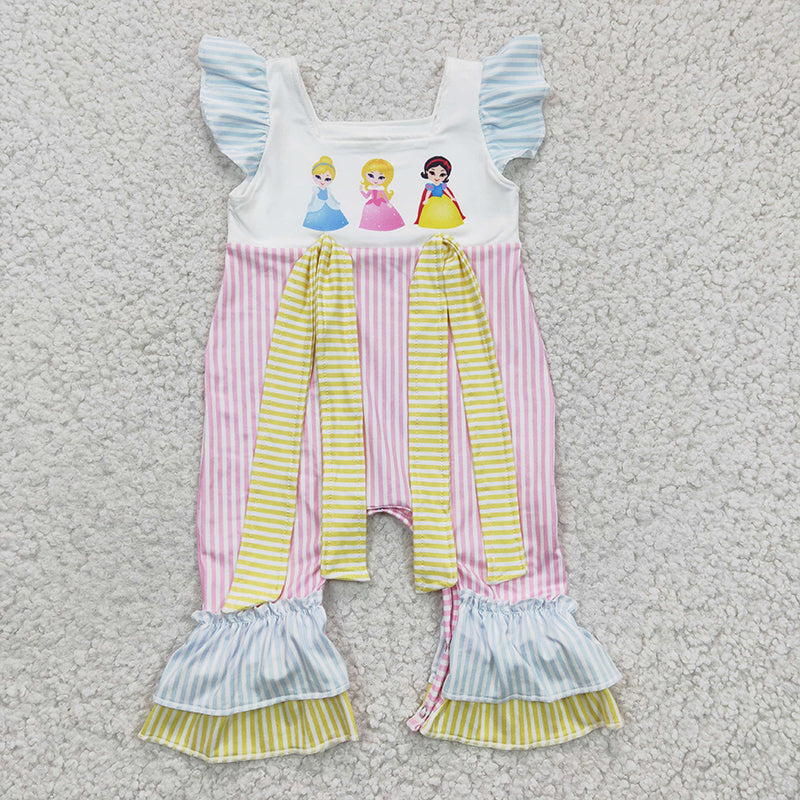 SR0139 Baby Girl Princess Short Sleeves Romper