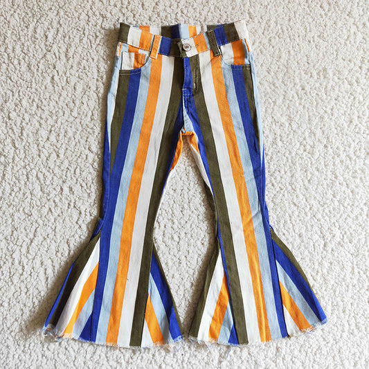 P0029 Baby Girl Denim Striped Jeans