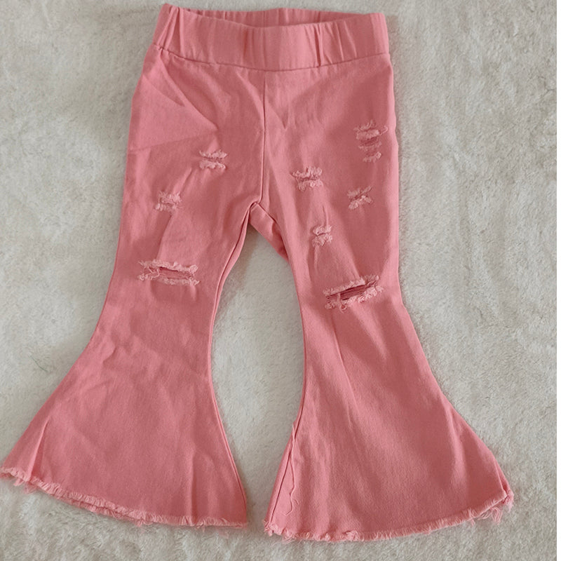 C13-1-2 Baby Girls Denim Pink Jeans Bell Pants