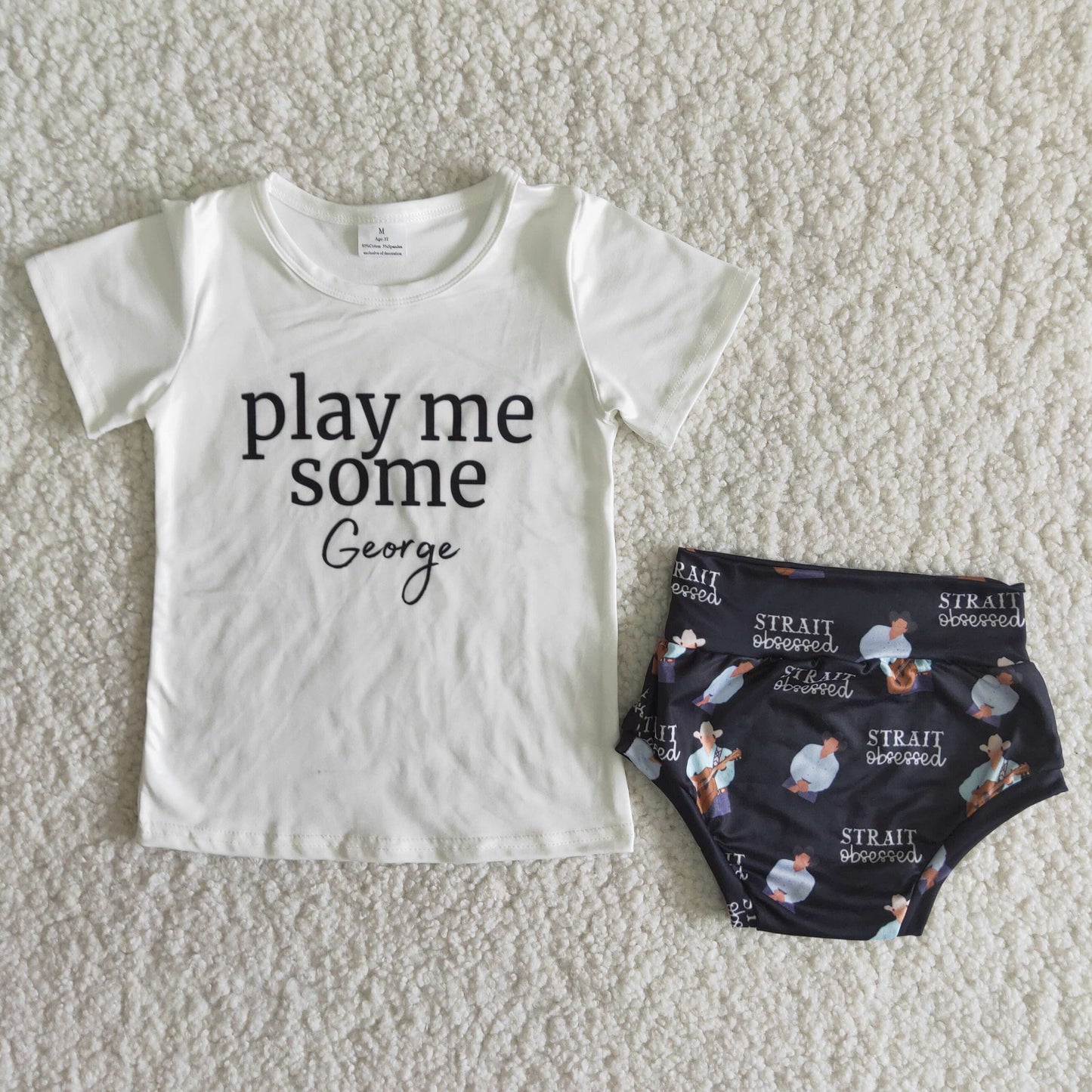 B4-3 Baby Girl Bummies Music Outfit