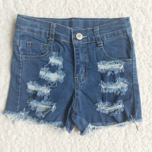 C11-8 Baby Girl Ripped Denim Shorts