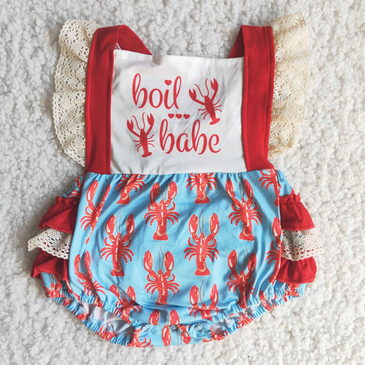 Baby Girl Crawfish Lace Ruffle Romper