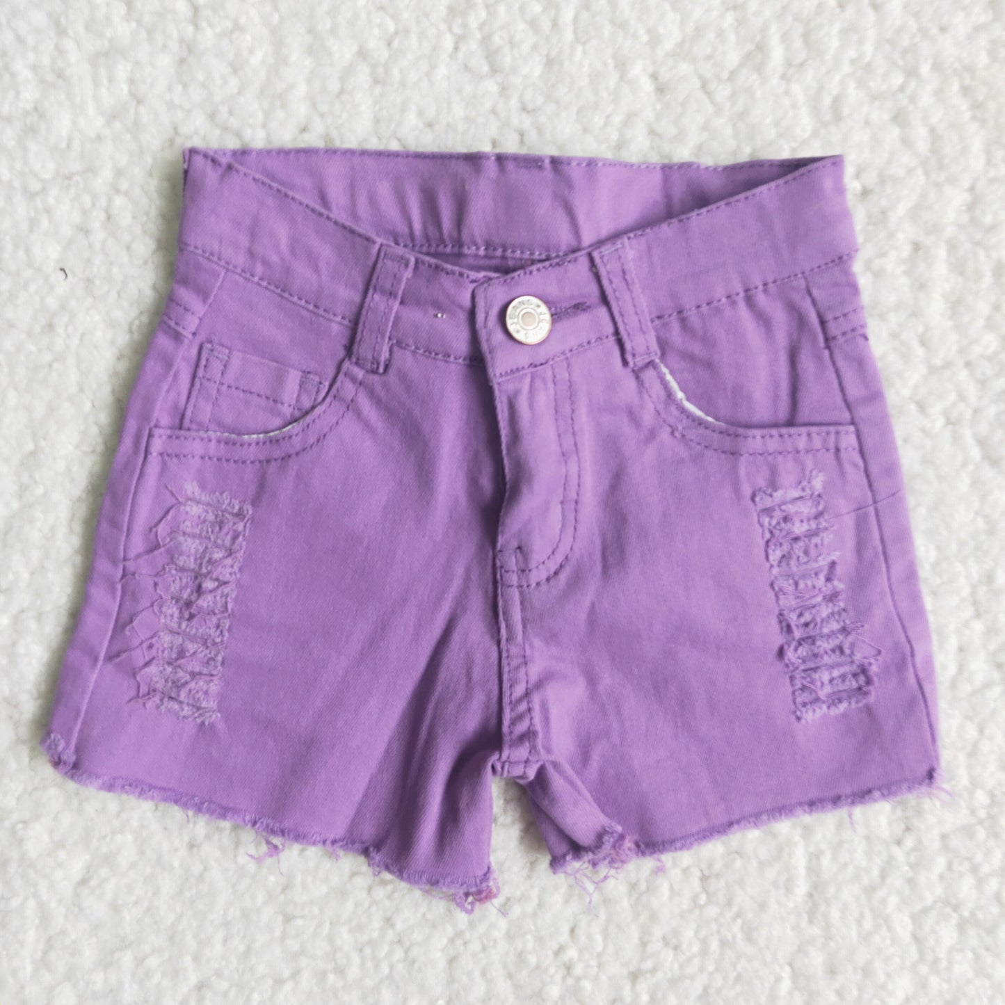 A9-24 Baby Girl Purple Denim Shorts