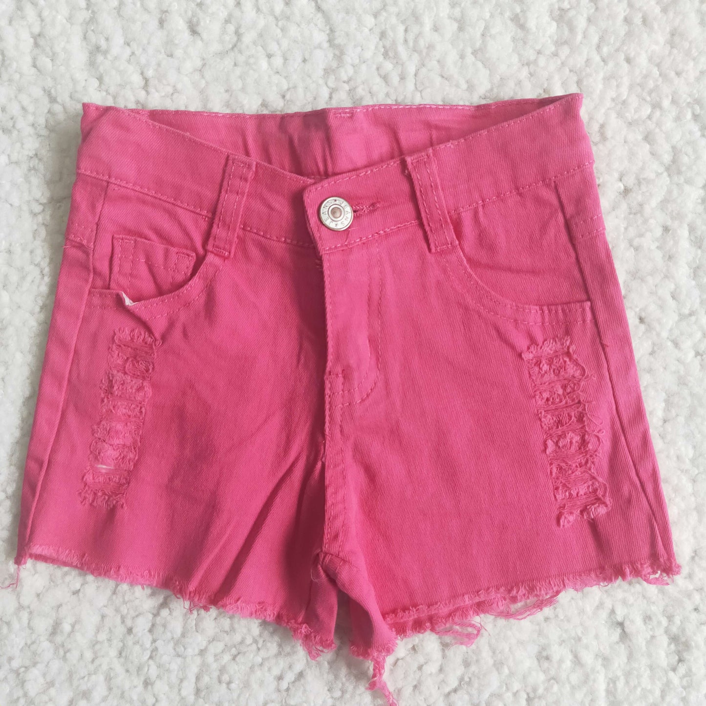 A9-24 Baby Girl Rose Red Denim Shorts