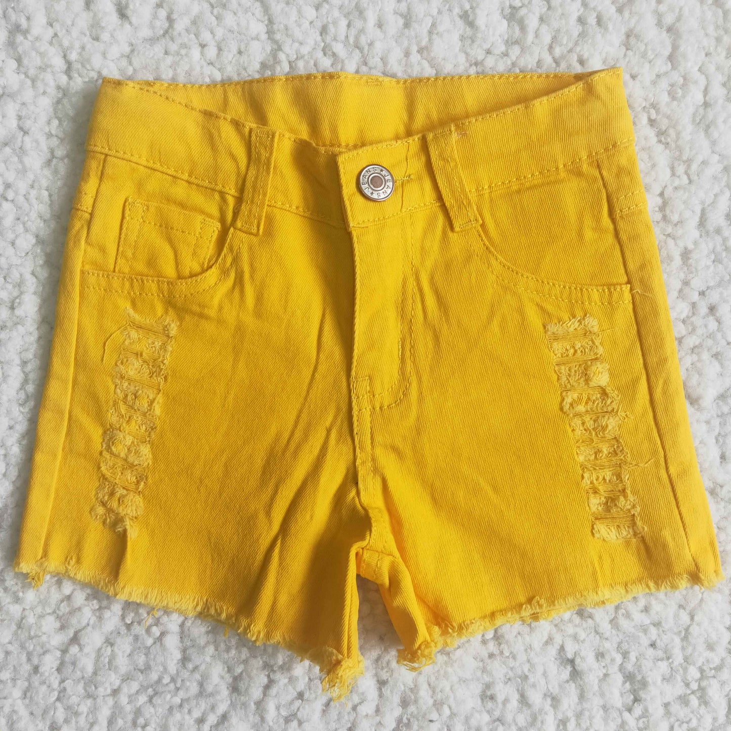 A11-12 Baby Girl Yellow Denim Shorts