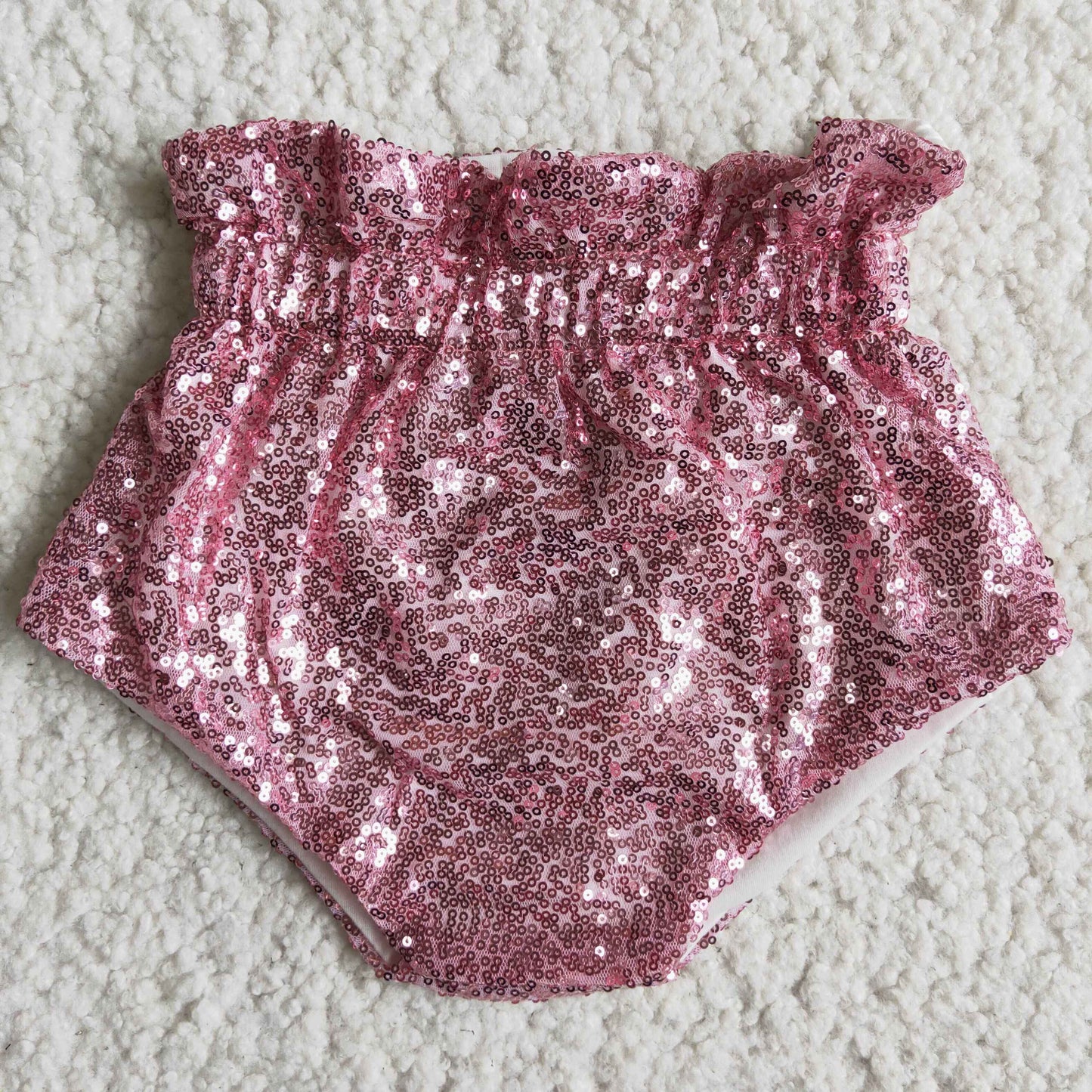 Baby Boy Girl Pink Glitter Sequins Bummies With Lining Shorts