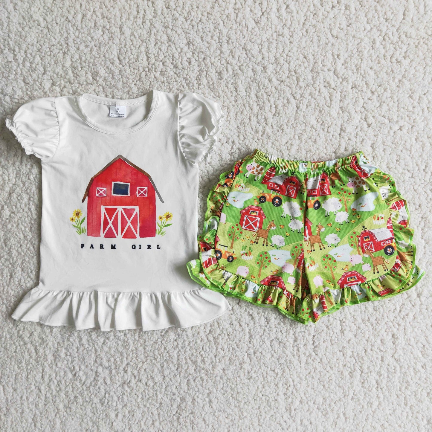 Baby Summer Farm Girl Shorts Outfit