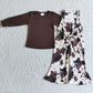 Baby Girl Brown Western Cow Print Overalls Outfit