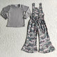 6 C9-36 Baby Girl Grey Camouflage Overalls Outfit