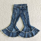 C1-13 Baby Girls Denim Oakley Double Ruffle Jeans