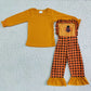 Baby Girl turkey Thanksgiving Overalls Outfit