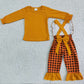 Baby Girl turkey Thanksgiving Overalls Outfit