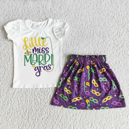 Mardi Gras Baby Girl Skirt Outfit