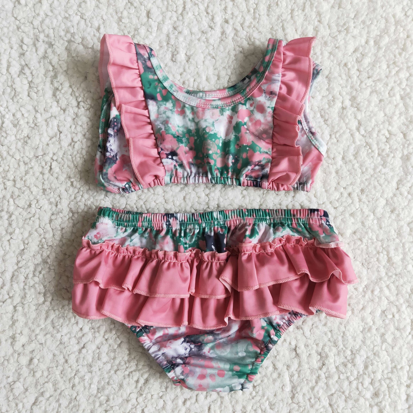 E9-20 Pinik Flower Summer Swimsuit Outfit